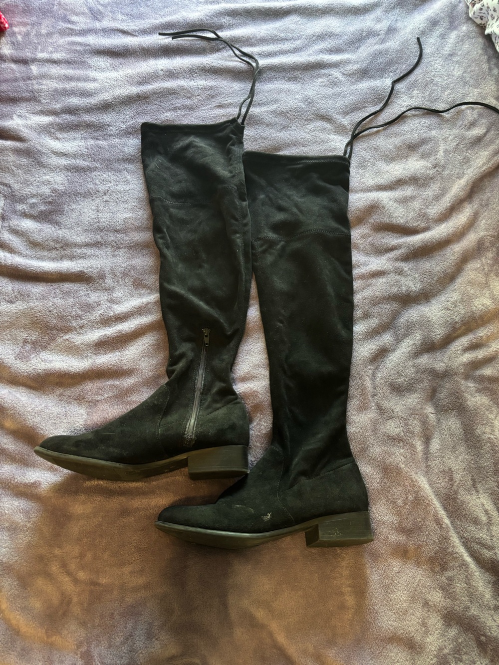 Over-the-Knee Black Suede Boots